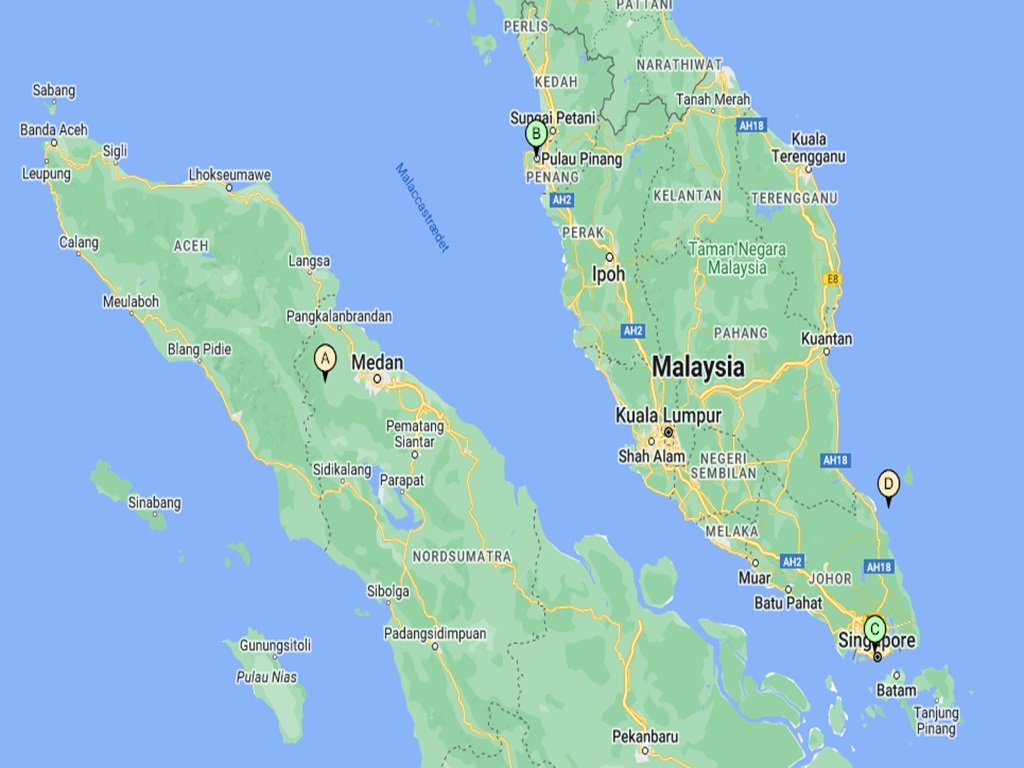 Sumatra, Penang, Singapore & Rawa Island